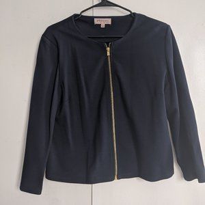 Philosophy Women's Blazer, L, Navy w/ Gold Detail